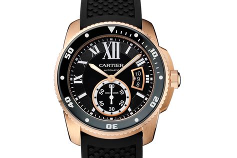 cartier calibre gold watch replica|cartier calibre diver watch price.